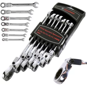   TC Technic 7 részes csuklós racsnis csillag-villáskulcs készlet (8-19 mm)