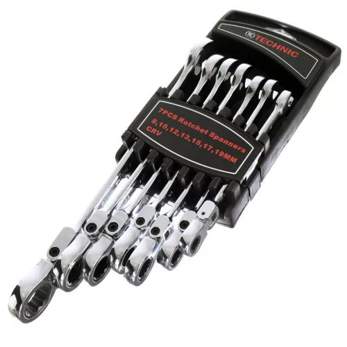 TC Technic 7 részes csuklós racsnis csillag-villáskulcs készlet (8-19 mm)