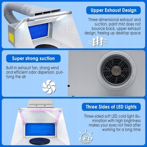 TC Technic BD-512A Hordozható Festőkabin LED Világítással és Elszívással