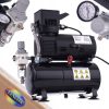 Professzionális Airbrush Kompresszor Két Ventilátorral, 3 Literes Tartállyal, Olajmentes - Fengda AG-426