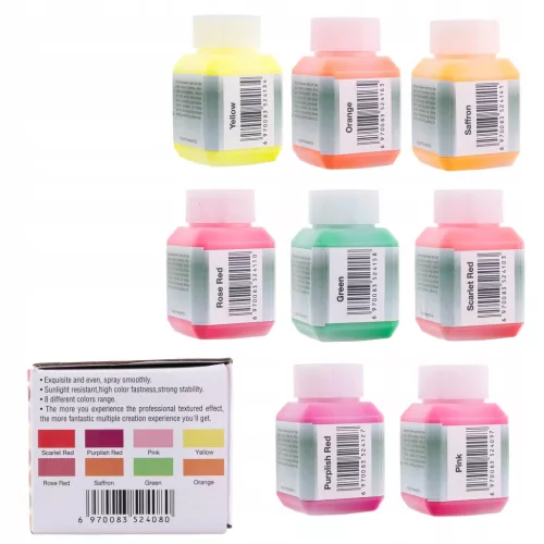 Timbertech Fluoreszkáló Airbrush Akril Festékkészlet (8 x 30ml)