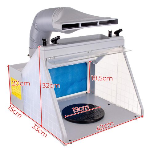 Hordozható Modellező Festőkabin LED Világítással és Elszívással