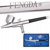 Mini Airbrush Kompresszor AS-207k Tömlővel és Fengda BD-130 Festékszóróval, 0,3 mm-es Fúvókával, 18 l/perc Légáramlással, 2 bar Maximális Nyomással